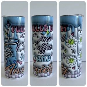 Iced Coffee & Anxiety 20oz Skinny Tumbler